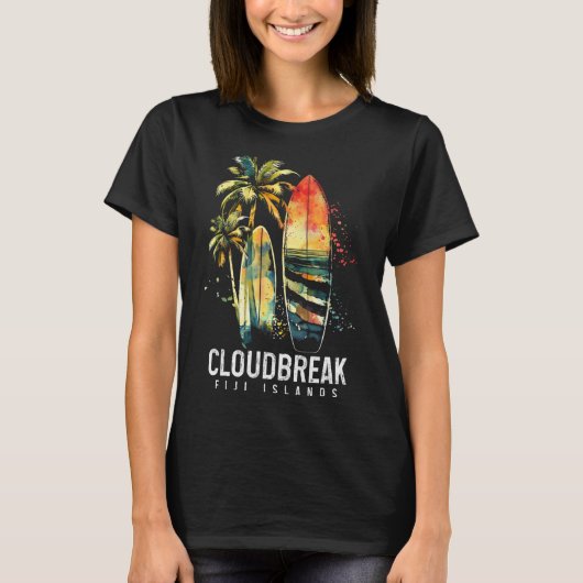 Cloudbreak Fiji-eilanden Surf Vintage Surfer T-shirt (Voorkant)
