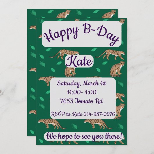 Clouded Leopard Happy Birthday Kaart (Voorkant / Achterkant)