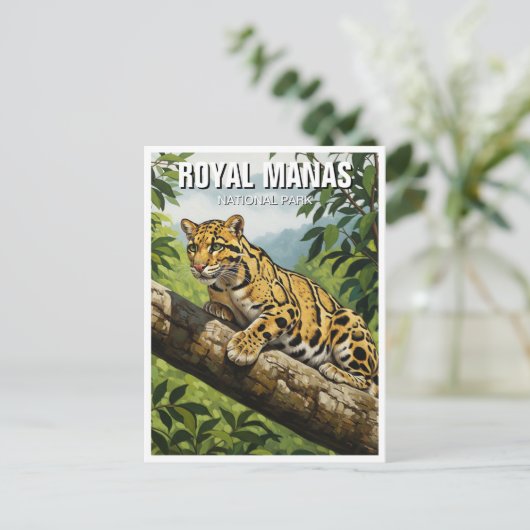 Clouded Leopard in het Royal Manas National Park Briefkaart (Staand voorkant)