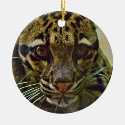 Clouded Leopard Keramisch Ornament (Voorkant)