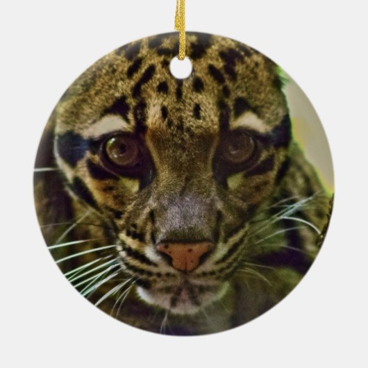 Clouded Leopard Keramisch Ornament (Achterkant)