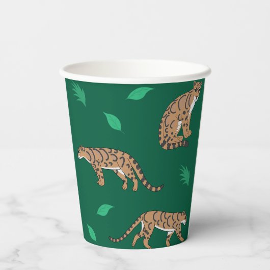 Clouded Leopard Papieren Bekers (Achterkant)