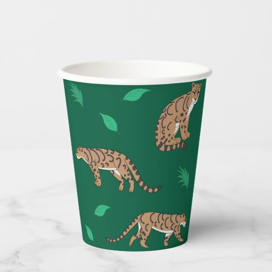 Clouded Leopard Papieren Bekers (Voorkant)