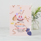 Cloudia verjaardags uitnodigingskaart kaart (Staand voorkant)