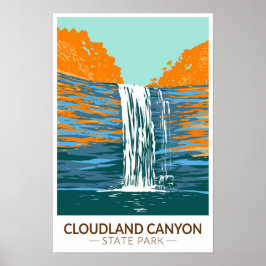 Cloudland Canyon State Park Georgia Retro Poster