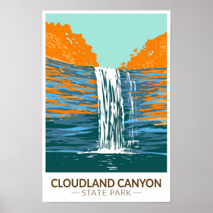 Cloudland Canyon State Park Georgia Retro Poster