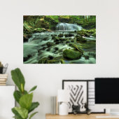 Cloudland Canyon Waterfall Poster (Thuiskantoor)