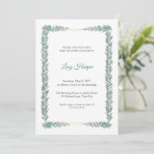 Cloudmint Pilaster Baby Shower Uitnodiging (Staand voorkant)