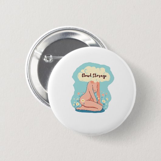 Cloudopslag - Grappig cadeau voor programmeurs Ronde Button 5,7 Cm (Voorkant /achterkant)