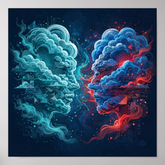 Cloudreuzen — AI Cloud War Kunstposter Poster (Voorkant)