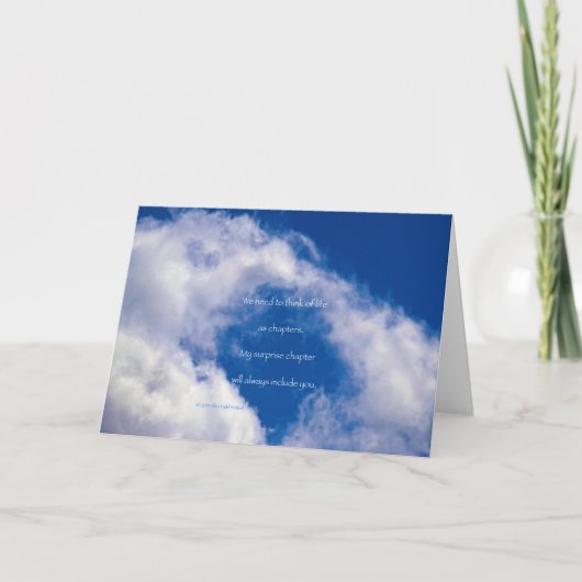 "Clouds #93" met gedicht: Verrassend Kaart (Voorkant)