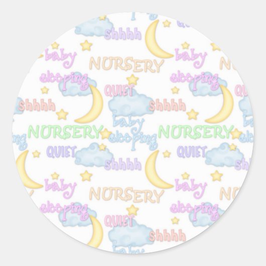 Clouds and Moon Baby Theme Sticker (Voorkant)