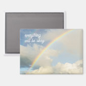 Clouds and rainbow, dreamy and optimistic  magneet (Voorkant / Achterkant)