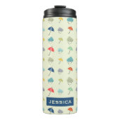 Clouds and Umbrellas Cute Pattern Personalized Thermosbeker (Voorkant)