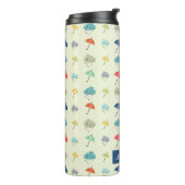 Clouds and Umbrellas Cute Pattern Personalized Thermosbeker (Gedraaid links)