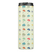 Clouds and Umbrellas Cute Pattern Personalized Thermosbeker (Achterkant)