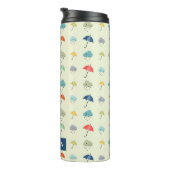 Clouds and Umbrellas Cute Pattern Personalized Thermosbeker (Geroteerd rechts)