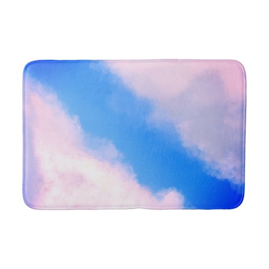 Clouds Apart - Blauw met Pinkish Clouds Badmat (Voorkant)