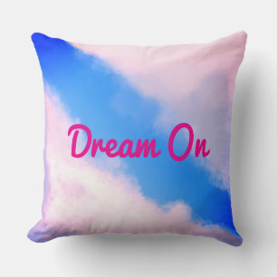 Clouds Apart - Blauw met Roze Wolken Kussen