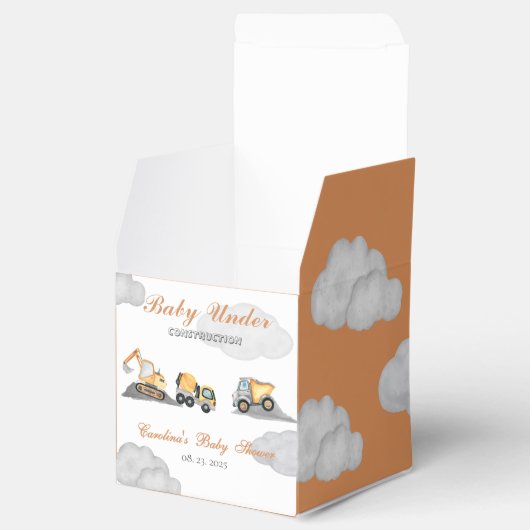 Clouds baby onder constructie baby shower bedankdoosjes (Geopend)