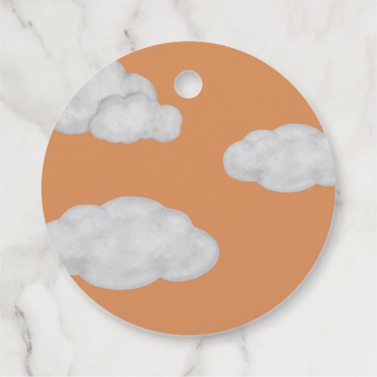 Clouds baby onder constructie baby shower bedankjes labels (Achterkant)