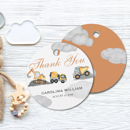 Clouds baby onder constructie baby shower bedankjes labels