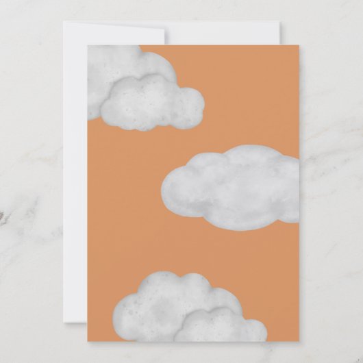 Clouds baby onder constructie baby shower bedankkaart (Achterkant)