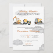 Clouds baby onder constructie baby shower kaart (Voorkant)