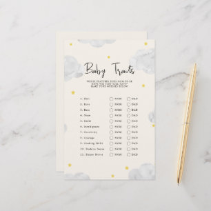 Clouds Baby Traits Baby shower spel