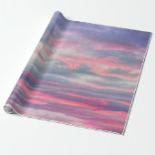 Clouds Beauful Pink White Blue Painted Sky Cadeaupapier (Uitgerold)