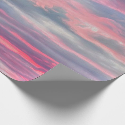 Clouds Beauful Pink White Blue Painted Sky Cadeaupapier (Hoek)