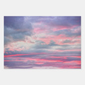 Clouds Beauful Pink White Blue Painted Sky Inpakpapier Vel (Voorkant 3)