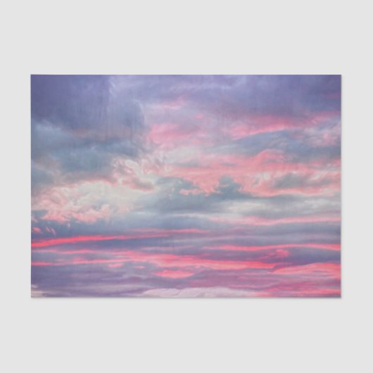 Clouds Beauful Pink White Blue Painted Sky Tissuepapier (Voorkant)