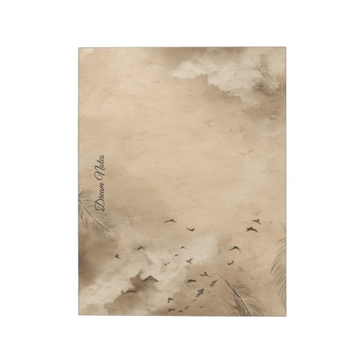 Clouds Birds Feathers Pastel Sky Collage Notitieblok (Linkerzijde)