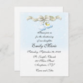 Clouds Blue Christening-uitnodiging Uitnodiging Briefkaart (Voorkant / Achterkant)