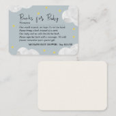 Clouds Blue Grey Boy Books Baby shower Visitekaartje (Voorkant / Achterkant)