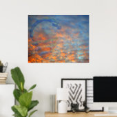 Clouds Blue Oranje Mackeral Serpent Poster (Thuiskantoor)