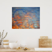 Clouds Blue Oranje Mackeral Serpent Poster (Keuken)