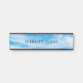 Clouds Blue Sky Modern Simple Elegant Sjabloon Deurbordje (Voorkant)