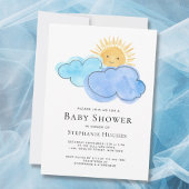 Clouds Boy's Baby shower Invitation Kaart