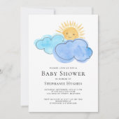 Clouds Boy's Baby shower Invitation Kaart (Voorkant)