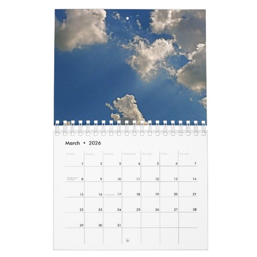 Clouds Calendar Kalender (Mar 2026)