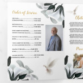 Clouds Celebration of Life Foto Obituary Mannen Drieluik Uitnodiging (Binnenzijde eerst)