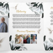 Clouds Celebration of Life Foto Obituary Mannen Drieluik Uitnodiging (Binnenkant midden)