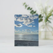 Clouds Cloudy Blue Sky Empty Beach  Briefkaart (Staand voorkant)