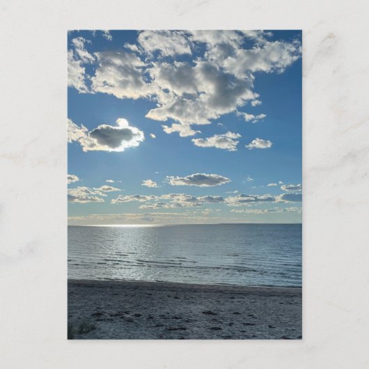 Clouds Cloudy Blue Sky Empty Beach  Briefkaart (Voorkant)