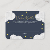 Clouds Dark Blue Boy Baby shower Diaper Raffle Visitekaartje (Voorkant)