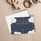 Clouds Dark Blue Boy Baby shower Diaper Raffle Visitekaartje