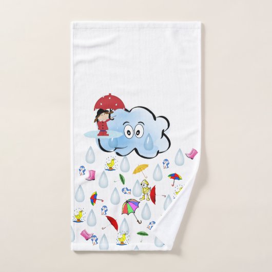 Clouds Ducks Rain Bathroom Towel sets Bad Handdoek (Handdoek)