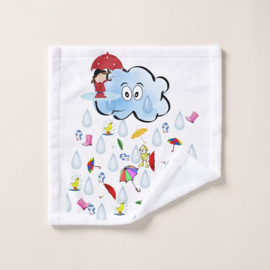 Clouds Ducks Rain Bathroom Towel sets Bad Handdoek (Wasdoekje)